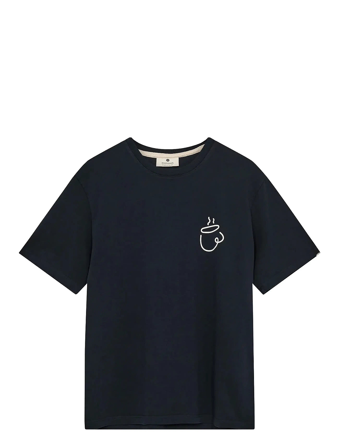 ANERKJENDT Akvillads Espresso Print S/S Tee Navy - S - Herren