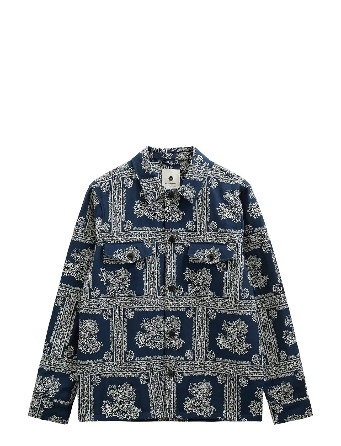 ANERKJENDT Akoscar Flower Overshirt Navy - M - Herren