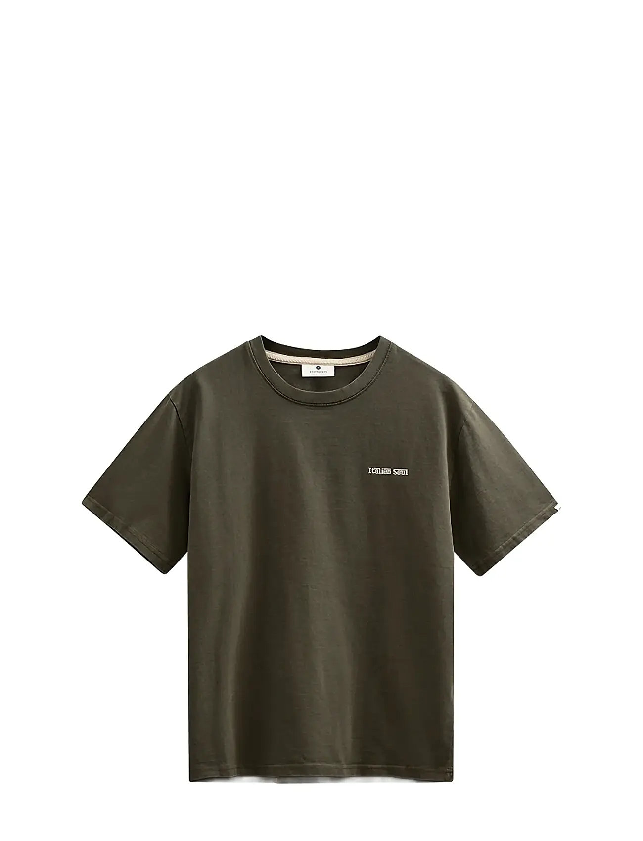 Anerkjendt Akvillads Italien Coffe Ss Tee, M, Khaki green, T-Shirts > Kortærmede, Herre