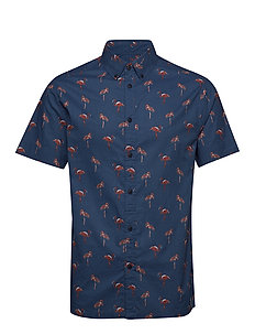 Under 400kr | Kortermede skjorter | Stort utvalg av de Resort Viscose Print Shirt Ss (Rose) (274.45 kr