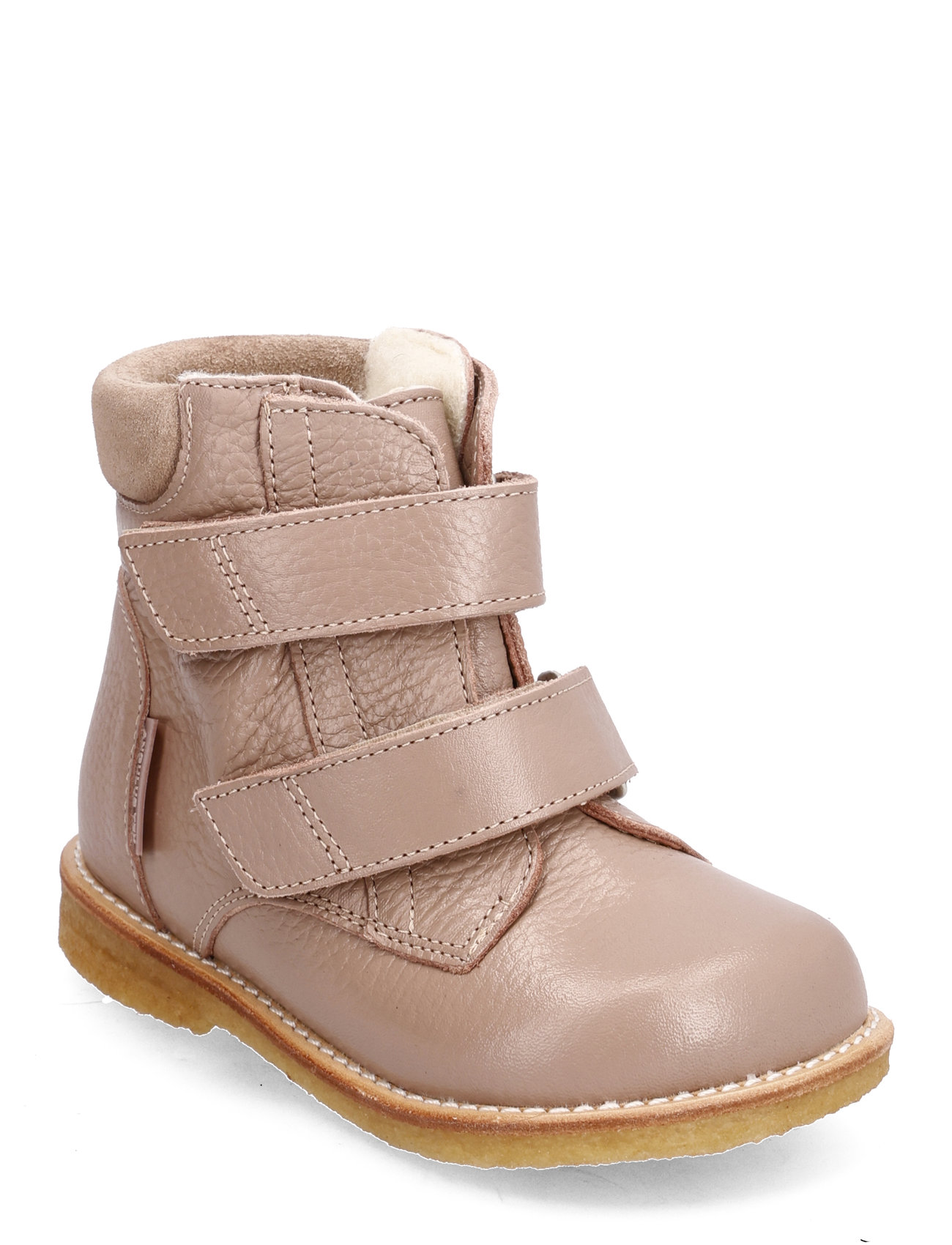 Boots - Flat - With Velcro Vinterstøvler Med Burrebånd Beige ANGULUS