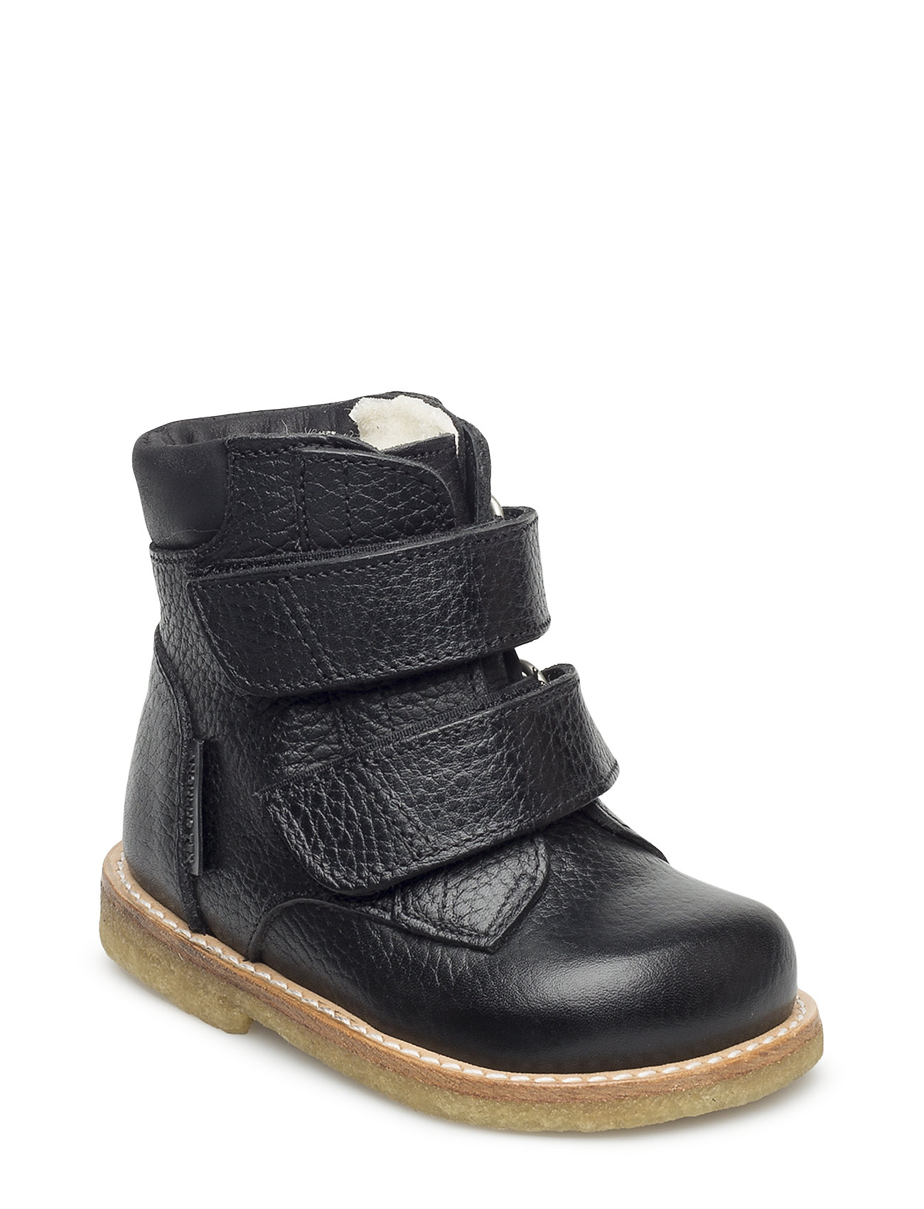 ANGULUS vinterstøvler – Boots - Flat - With Velcro Vinterstøvler Med Burrebånd Sort ANGULUS børn i Lilla Pashion.dk