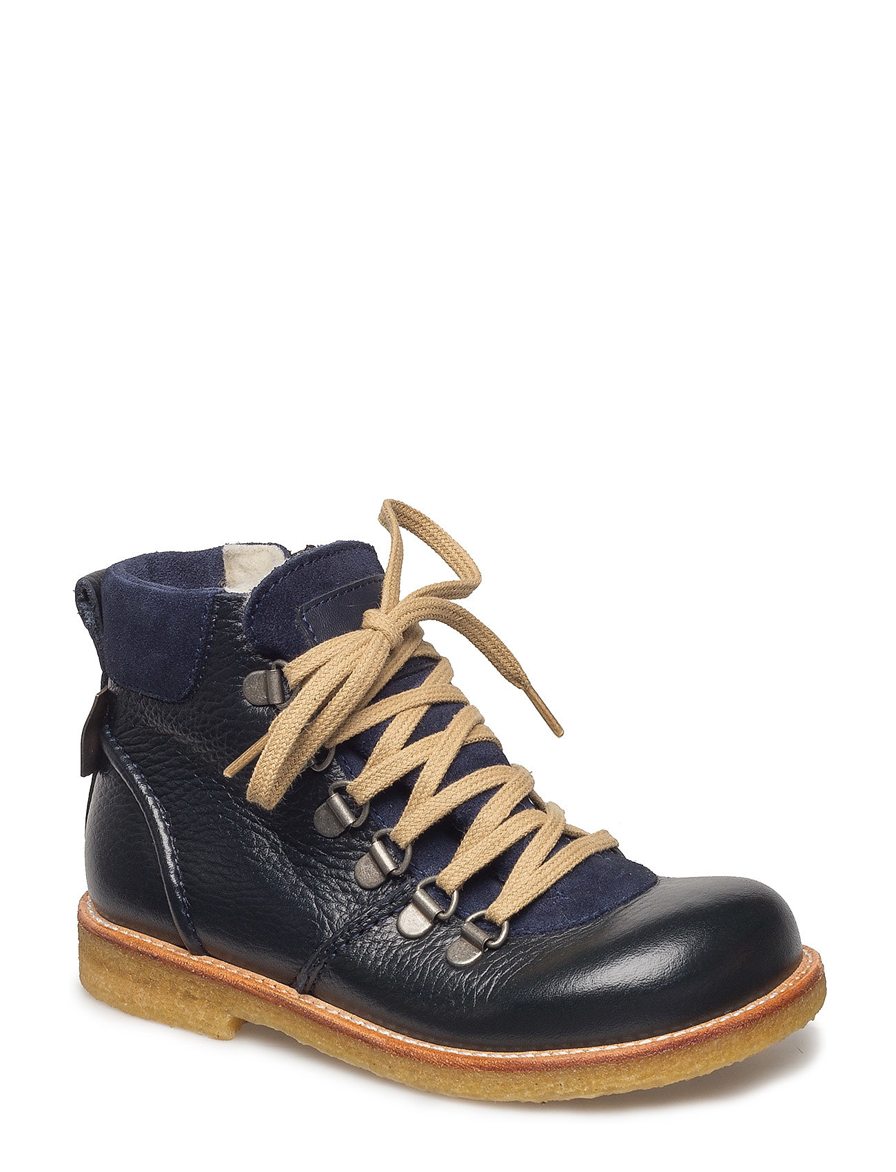 Boots Flat With Lace And Zip Halfhoge Schoen Laars Blauw Angulus angulus kopen in de aanbieding Boots Flat With Lace And Zip Halfhoge Schoen Laars Blauw Angulus angulus kopen in de aanbieding