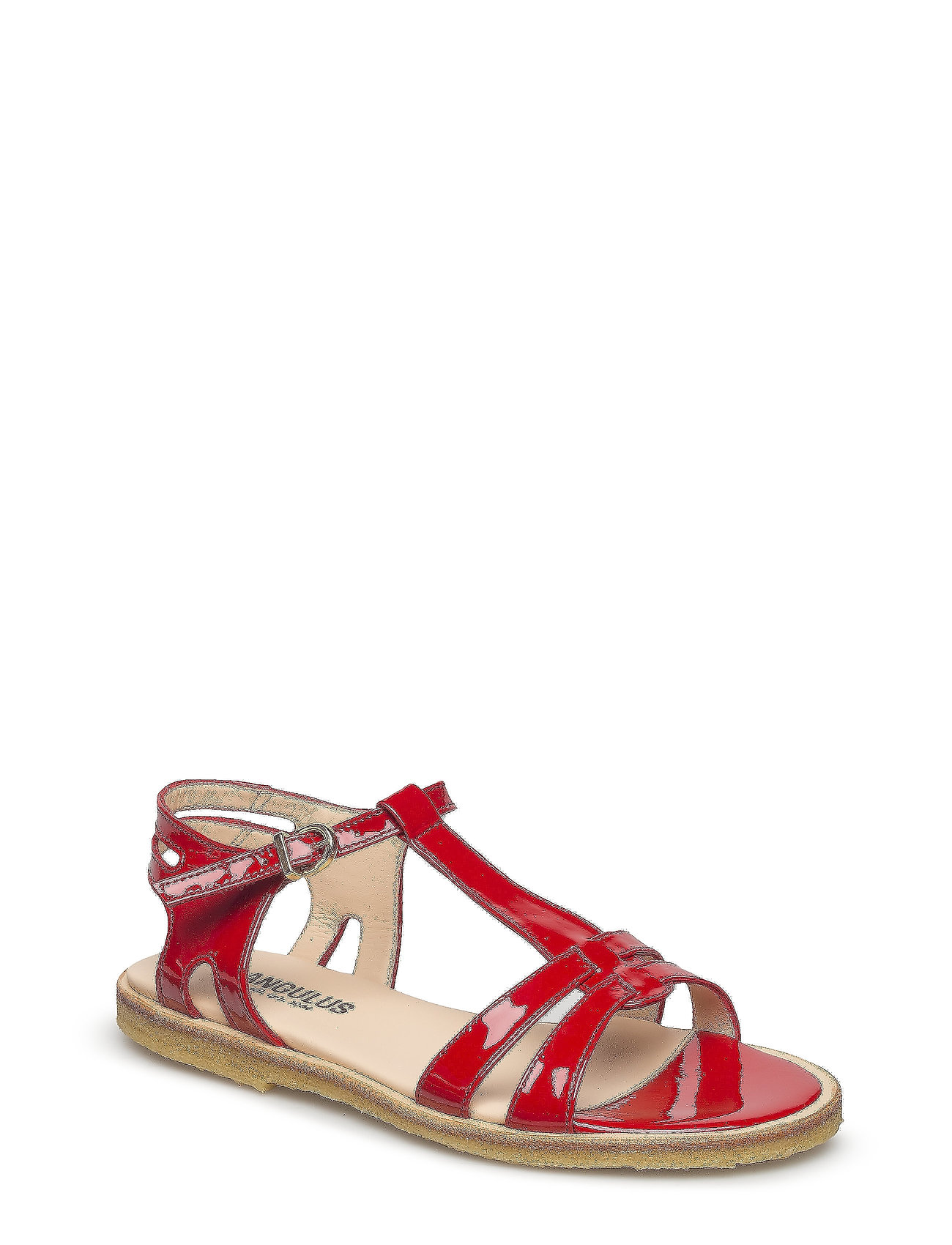 Sandal With Leather Sole Platte Sandalen Rood Angulus angulus kopen in de aanbieding