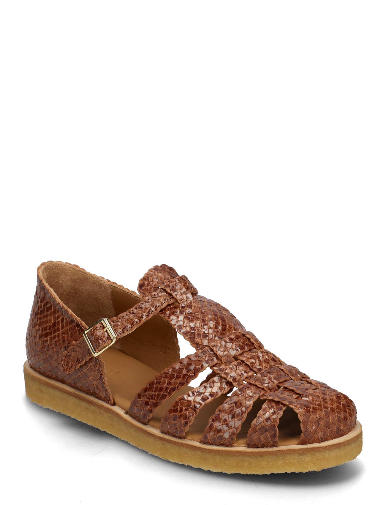 Sandals - Flat - Closed Toe Flate Sandaler Brown ANGULUS