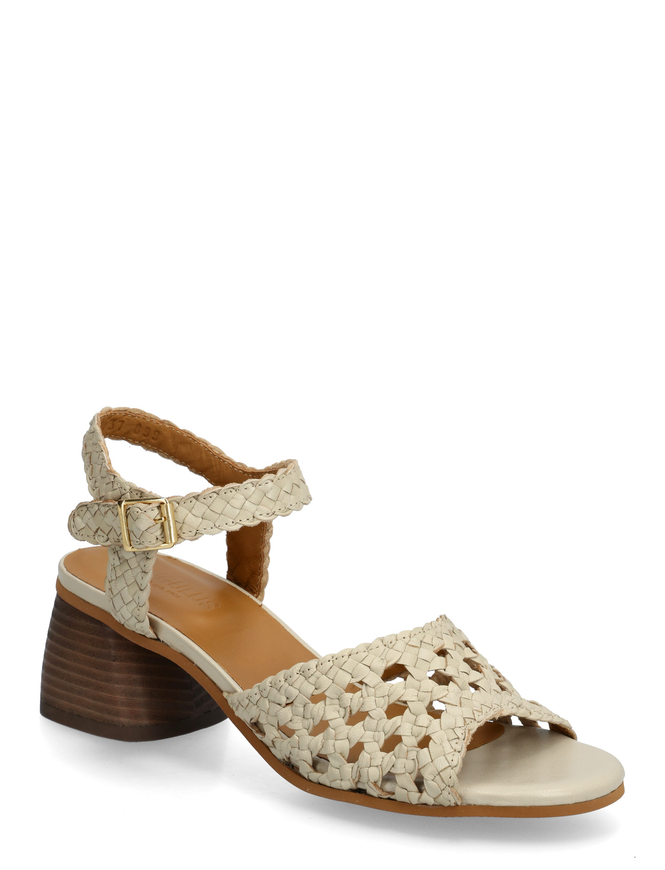 ANGULUS Sandals - Block Heels, 40.5, Cream, Hæle > Sandaler Med Hæl, Dame