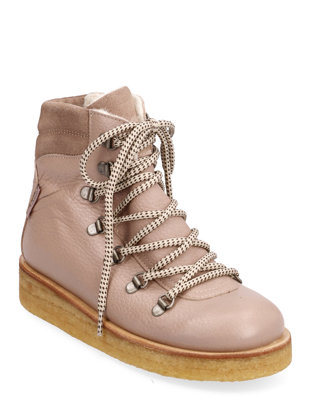 Boots - Flat Vinterstøvler Med Snøre Pink ANGULUS