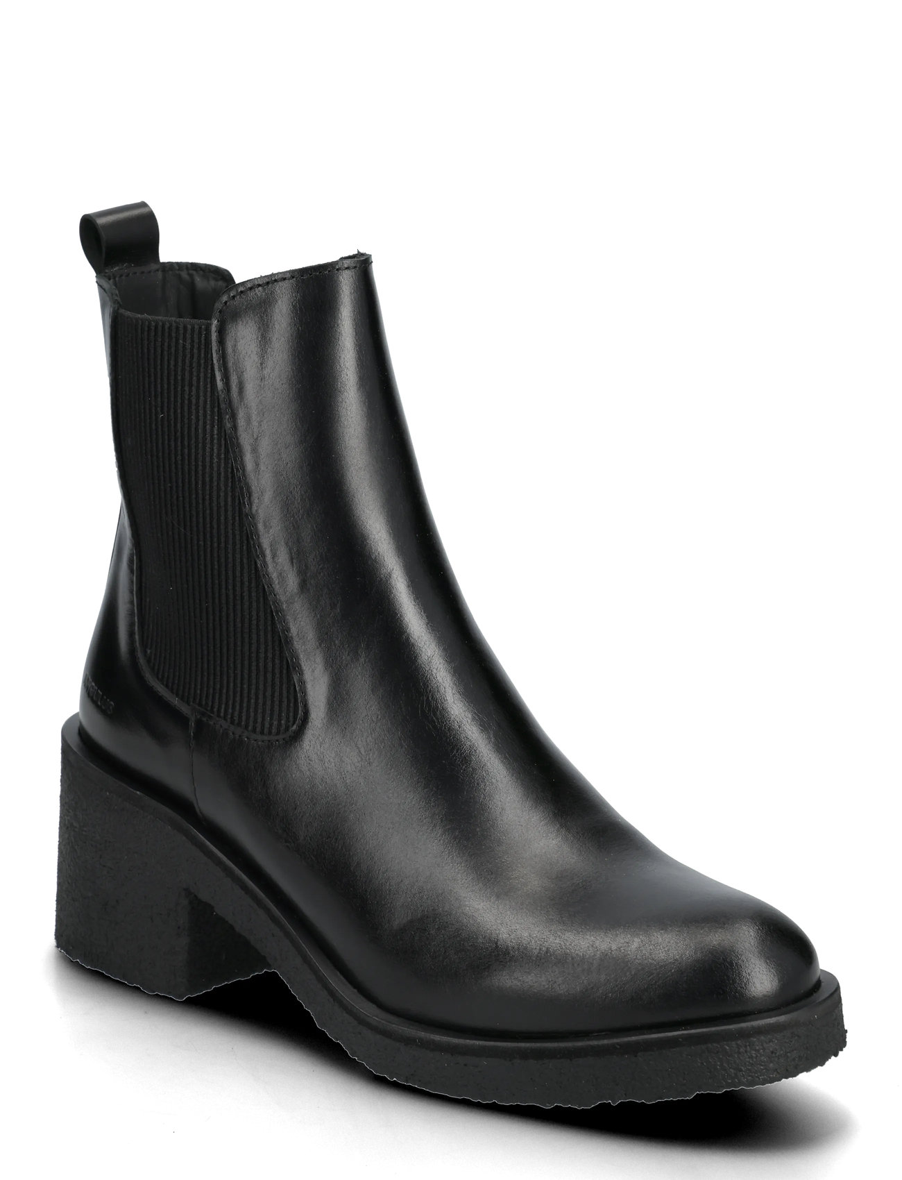 ANGULUS Booties - Flat - With Elastic, 39.5, Black, Ankelstøvler > Ankelstøvler Med Flad Hæl, Dame