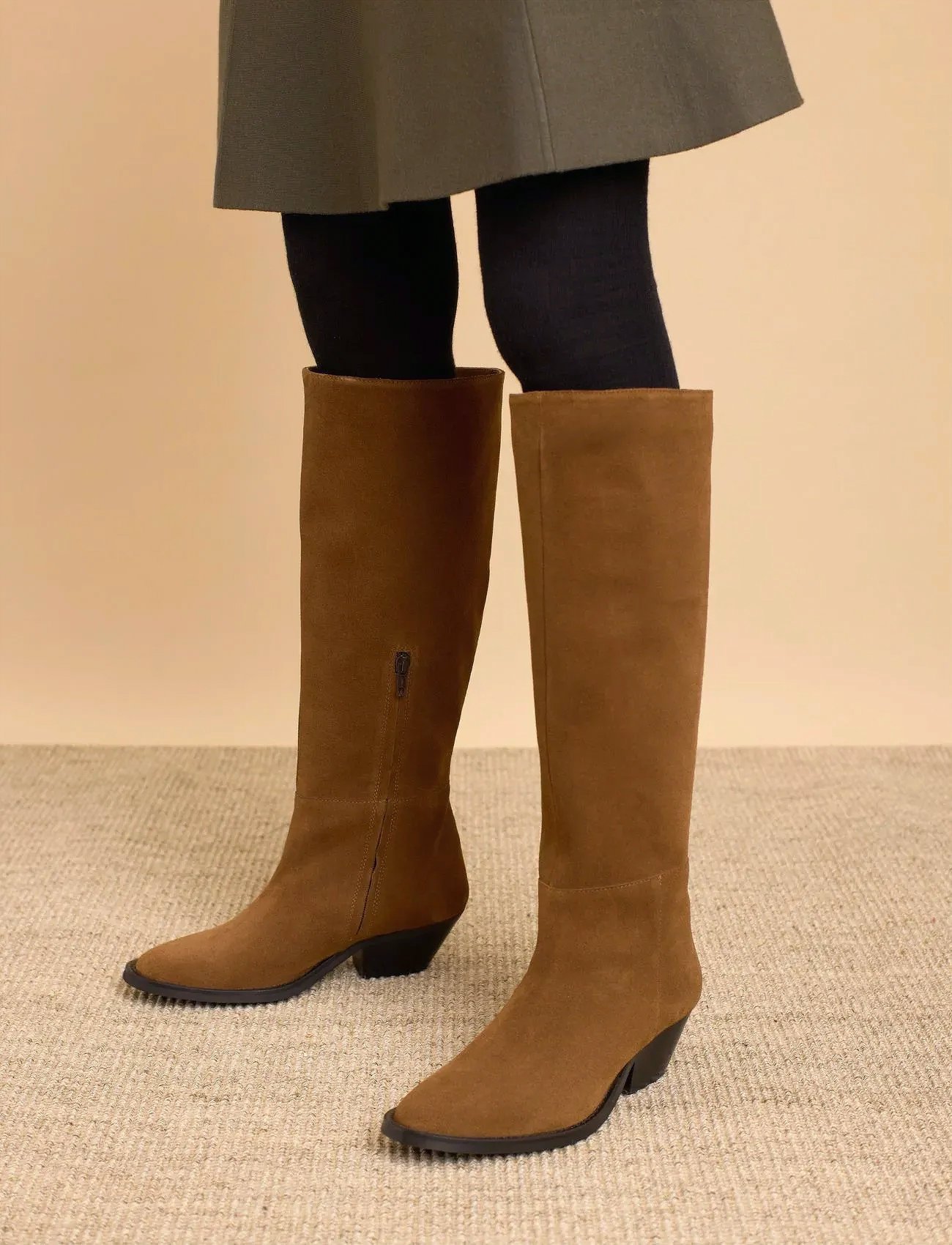 ANGULUS Booties - Block Heel - With Elas, 38.5, Brown, Tall Boots > Knee High Boots, Dame