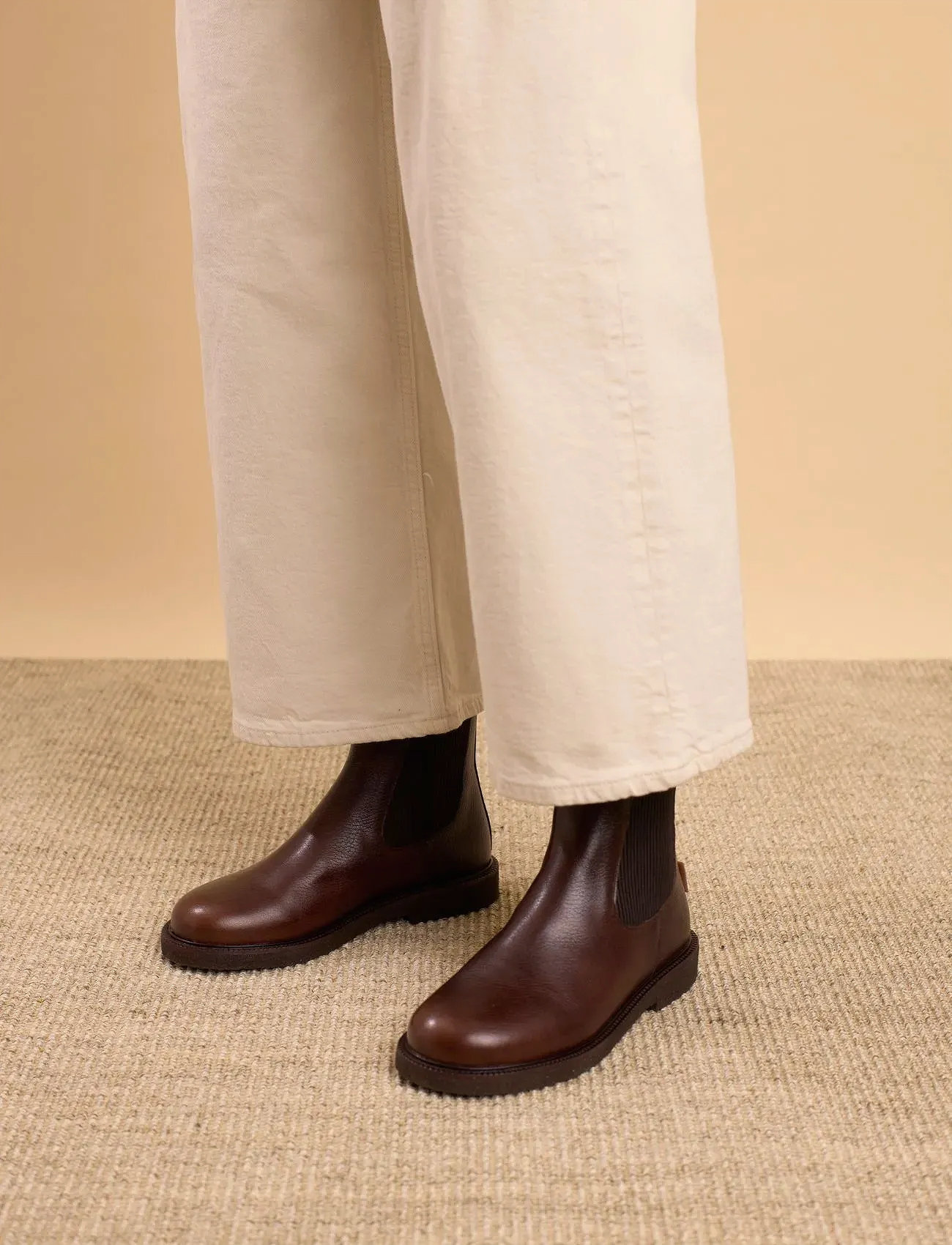 ANGULUS Booties - Flat - With Elastic, 37, Brown, Støvler > Chelsea-Støvler, Dame