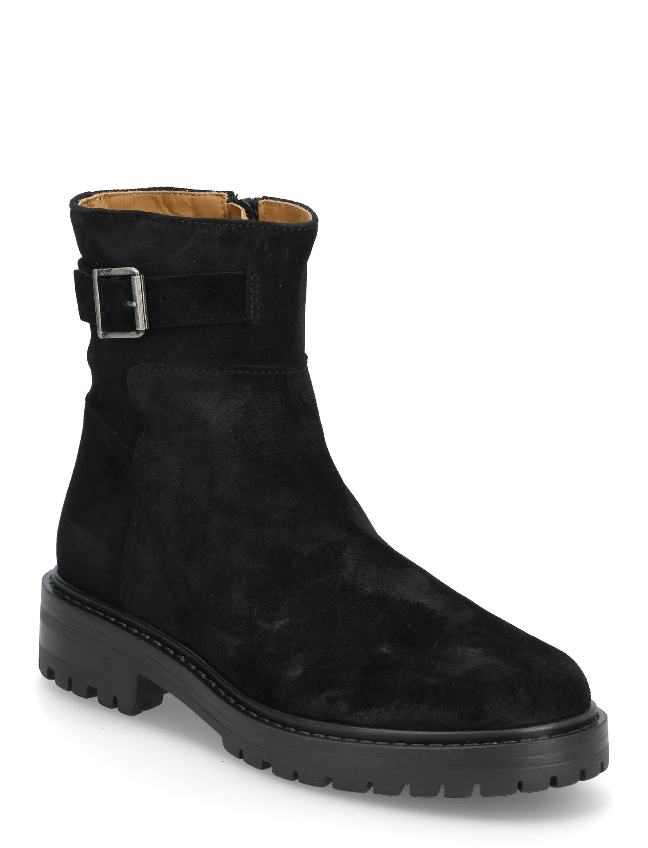 ANGULUS Booties - Flat - With Zipper, 42, Black, Ankelstøvler > Ankelstøvler Med Flad Hæl, Dame