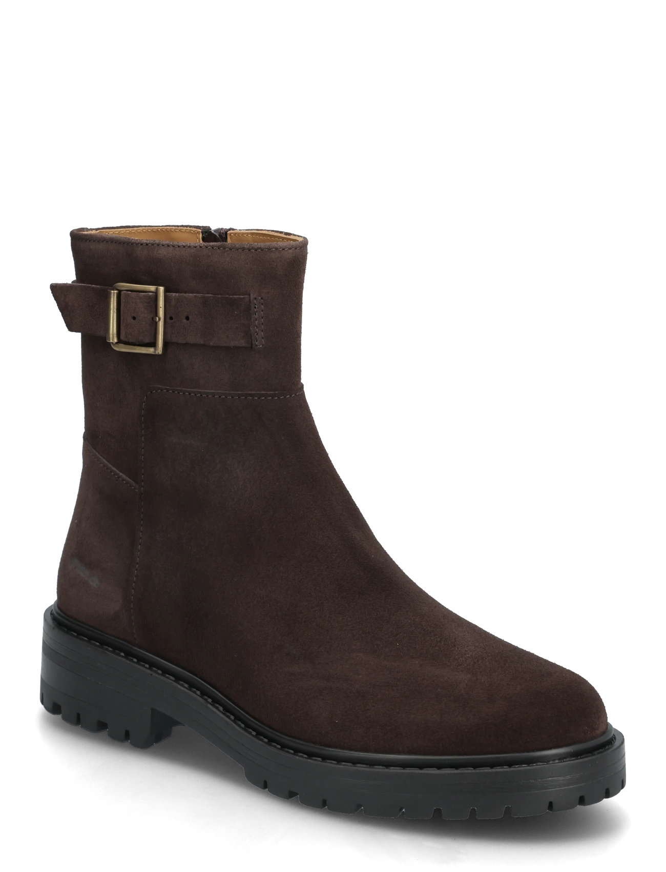 ANGULUS Booties - Flat - With Zipper, 36, Brown, Ankelstøvler > Ankelstøvler Med Flad Hæl, Dame
