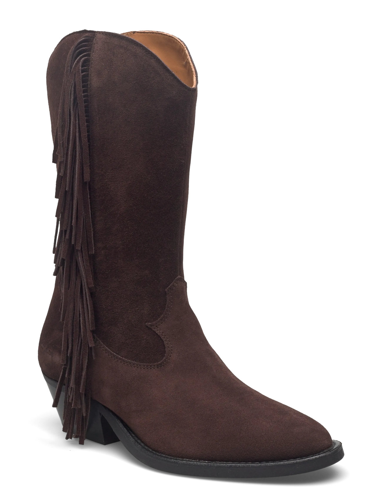 ANGULUS Bootie - Block Heel - With Zippe, 39, Brown, Støvler > Cowboystøvler, Dame