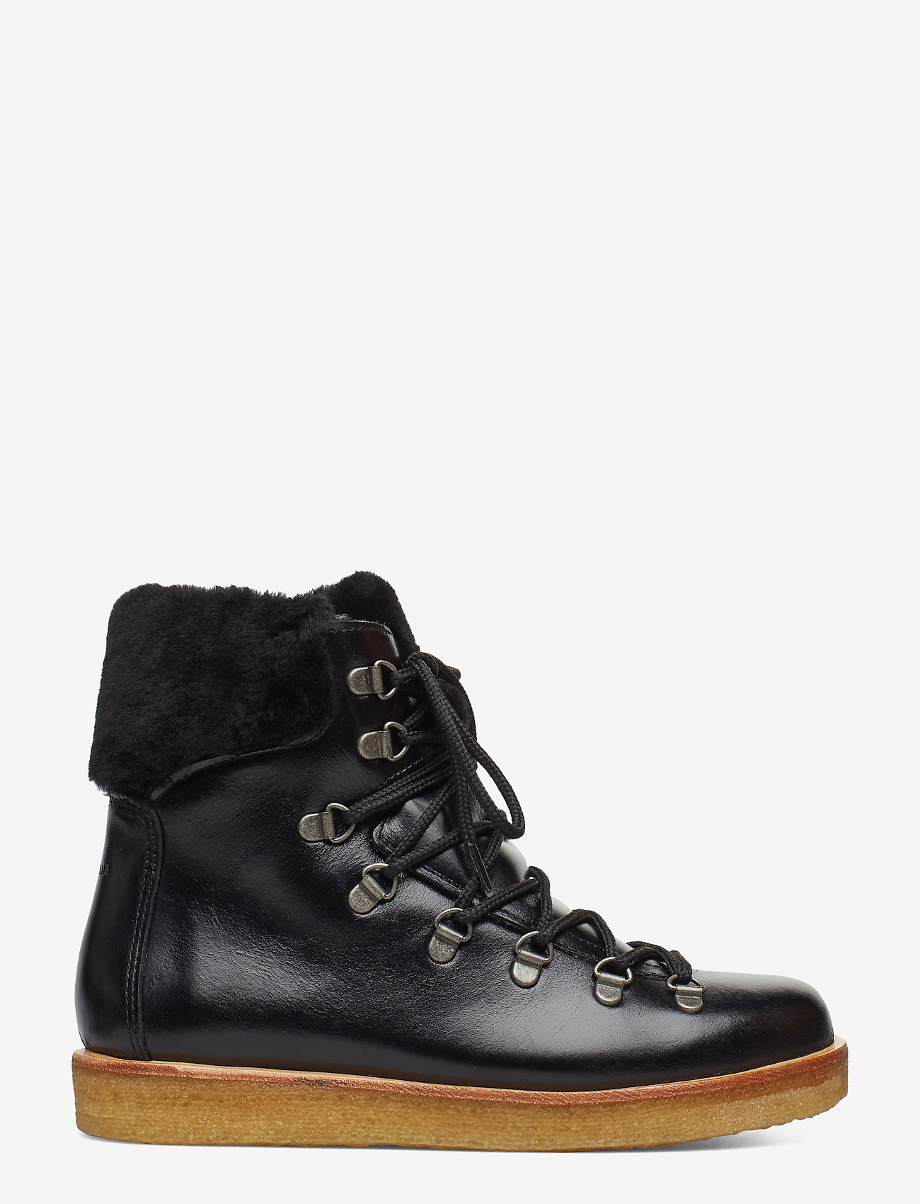 ANGULUS - Boots - flat - with laces - flade ankelstøvler - 1835/2014 black/black lambswoo - 1