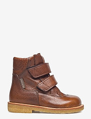 Boots - flat - with velcro - 2509 COGNAC