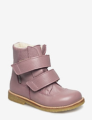 Boots - flat - with velcro - 2560 LIGHT PLUM