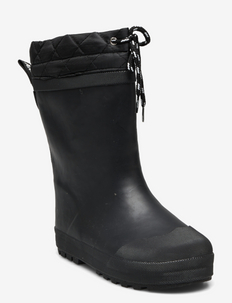 Rainboots with woollining - fodrade gummistövlar - 0001 black
