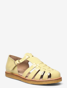 Sandals - flat - closed toe - op - flade sandaler - 2365 light yellow