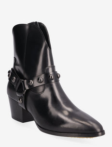 Bootie - block heel - with zippe - Öklastígvél með hæl - 1400 black