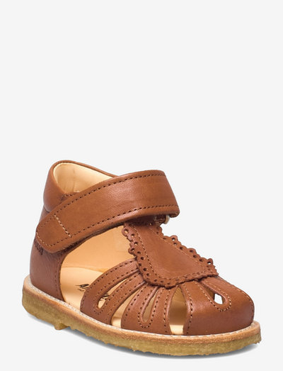 Sandals - flat - closed toe -  - strap sandals - 1545 cognac