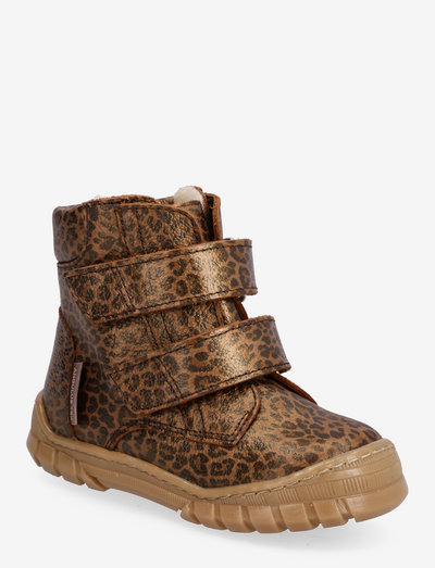 Boots - flat - with velcro - winterlaarzen - 2162 brown leo