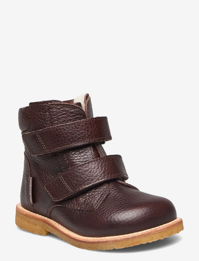 Boots - flat - with velcro - talvikengät - 2505 dark brown