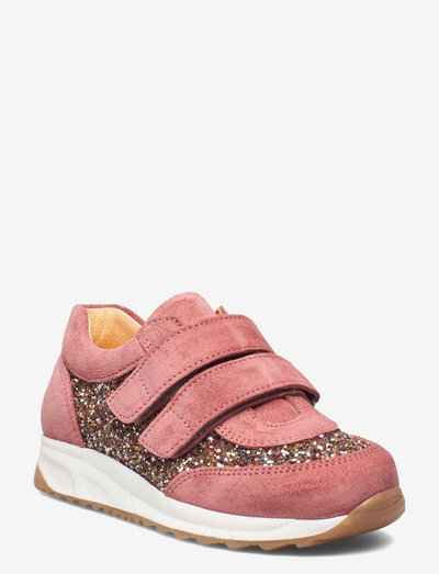Shoes - flat - with velcro - lave sneakers - 2216/2488 pink rose/multi glit