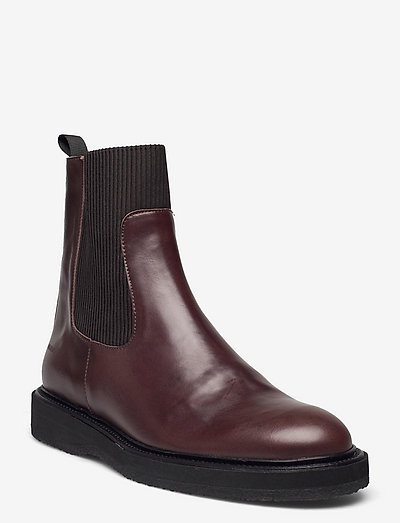Booties - flat - with elastic - chelsea boots - 1836/046 dark brown/d. brown