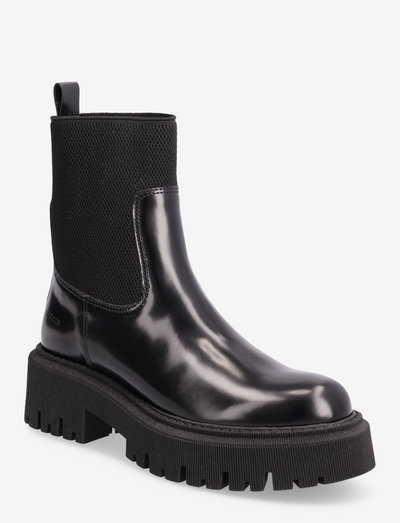 Boots - flat - płaskie botki - 1425/053 black/black