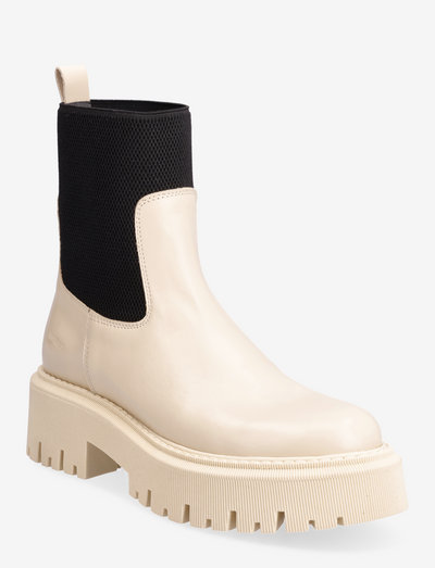 Boots - flat - płaskie botki - 1502/053 buttermilk/black