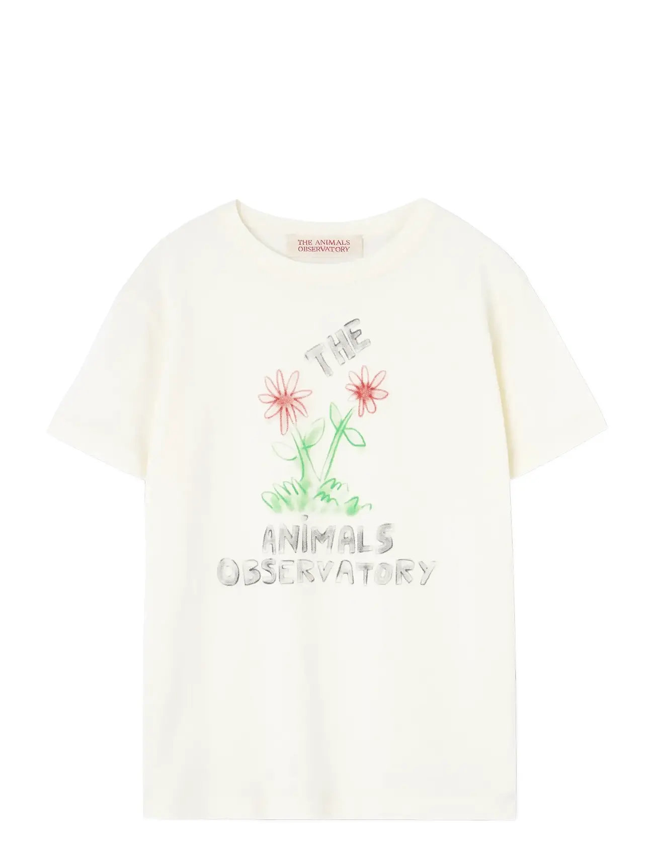 THE ANIMALS OBSERVATORY Flowers White Rooster T-Shirt, 10 Y, Cream, T-Shirts > Kortærmede, Børn