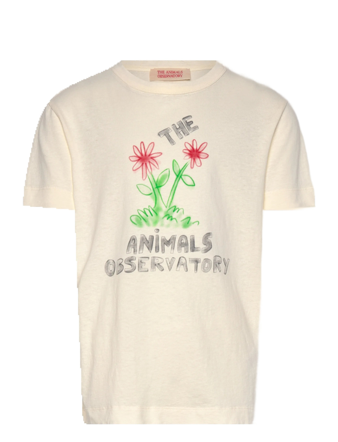 THE ANIMALS OBSERVATORY Flowers White Rooster T-Shirt, 8 Y, Cream, T-Shirts > Kortærmede, Børn