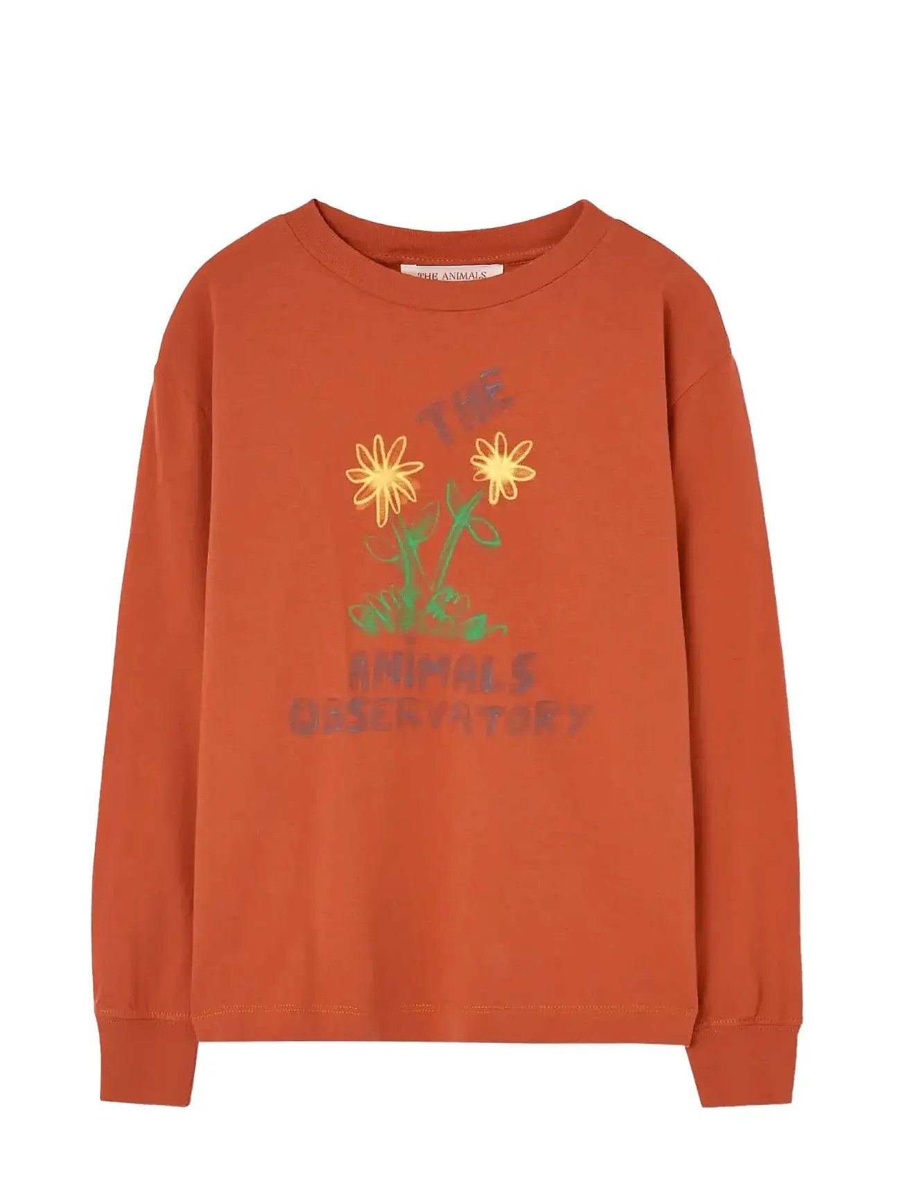 THE ANIMALS OBSERVATORY Flowers Rot Dof Lonf Sleeve T-Shirt Orange - 8 Y - Kinder