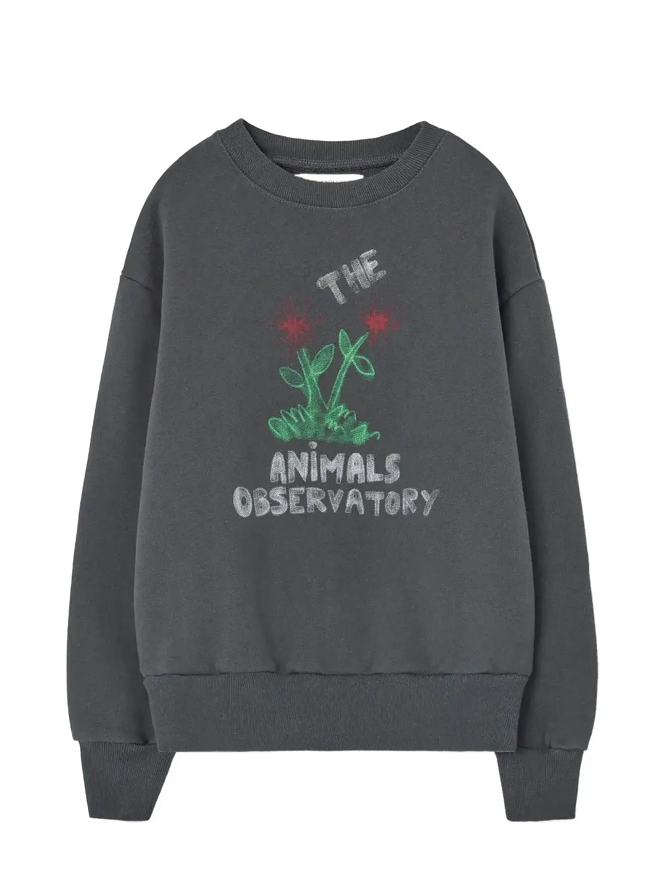 THE ANIMALS OBSERVATORY Flowers Dark Frey Bear Sweatshirt, 10 Y, Grey, Sweatshirts & Hættetrøjer > Sweatshirts, Børn