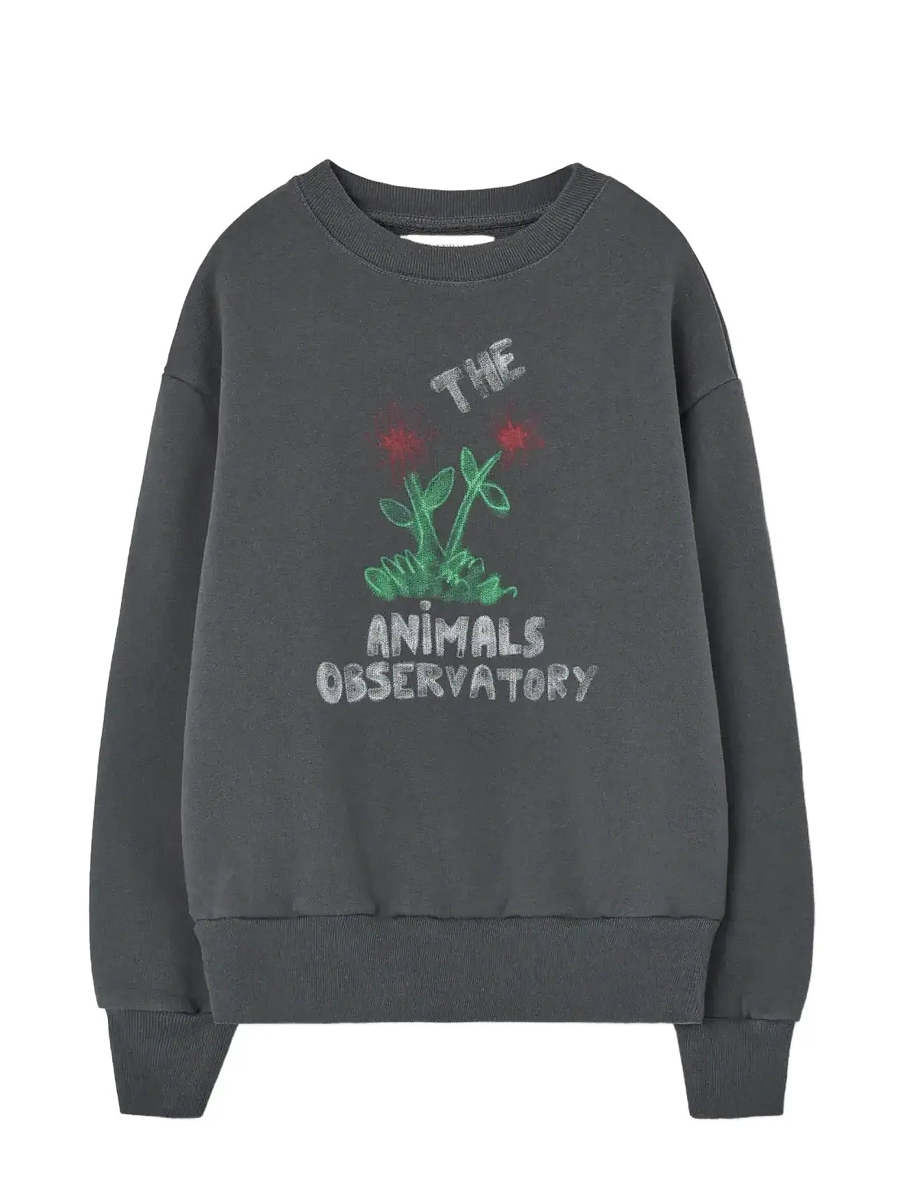 THE ANIMALS OBSERVATORY Flowers Dark Frey Bear Sweatshirt, 4 Y, Grey, Sweatshirts & Hættetrøjer > Sweatshirts, Børn
