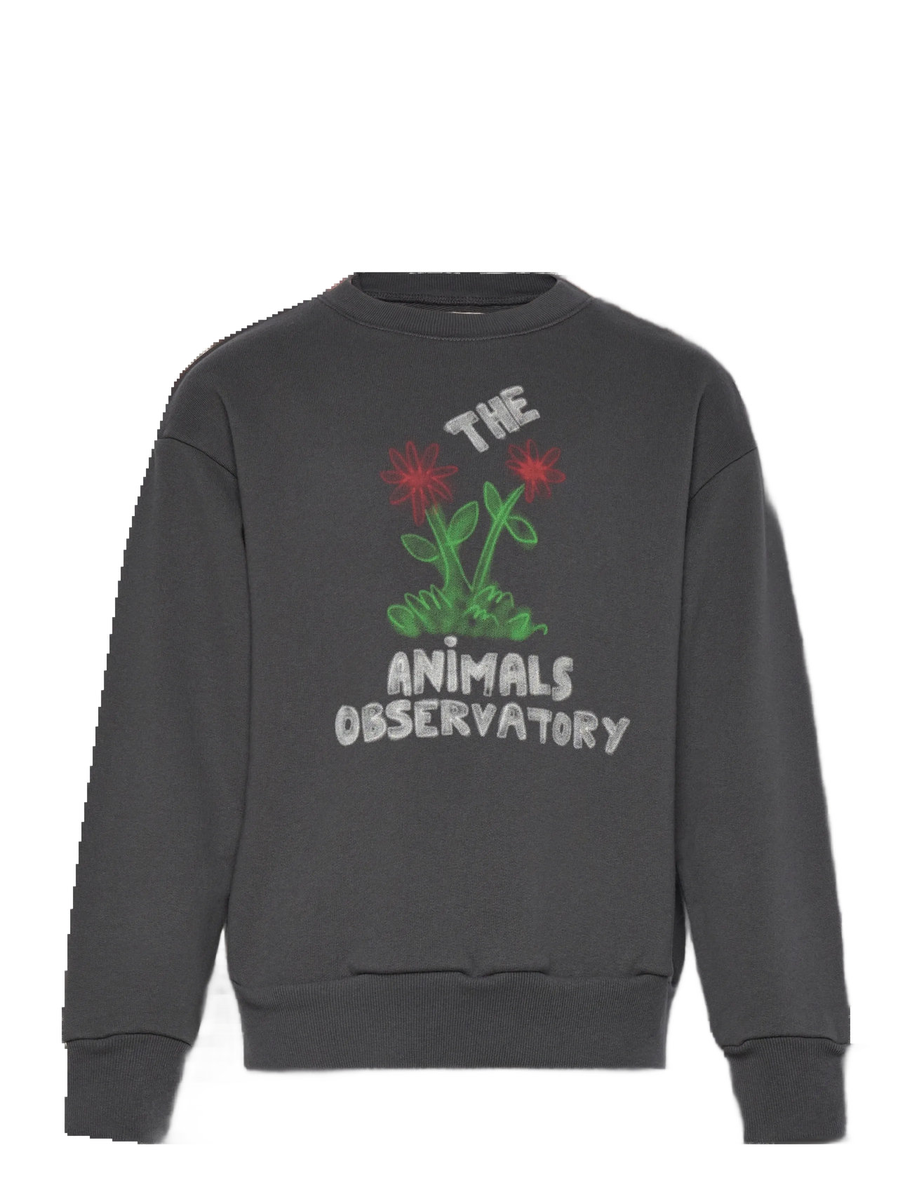 THE ANIMALS OBSERVATORY Flowers Dark Frey Bear Sweatshirt, 8 Y, Grey, Sweatshirts & Hættetrøjer > Sweatshirts, Børn