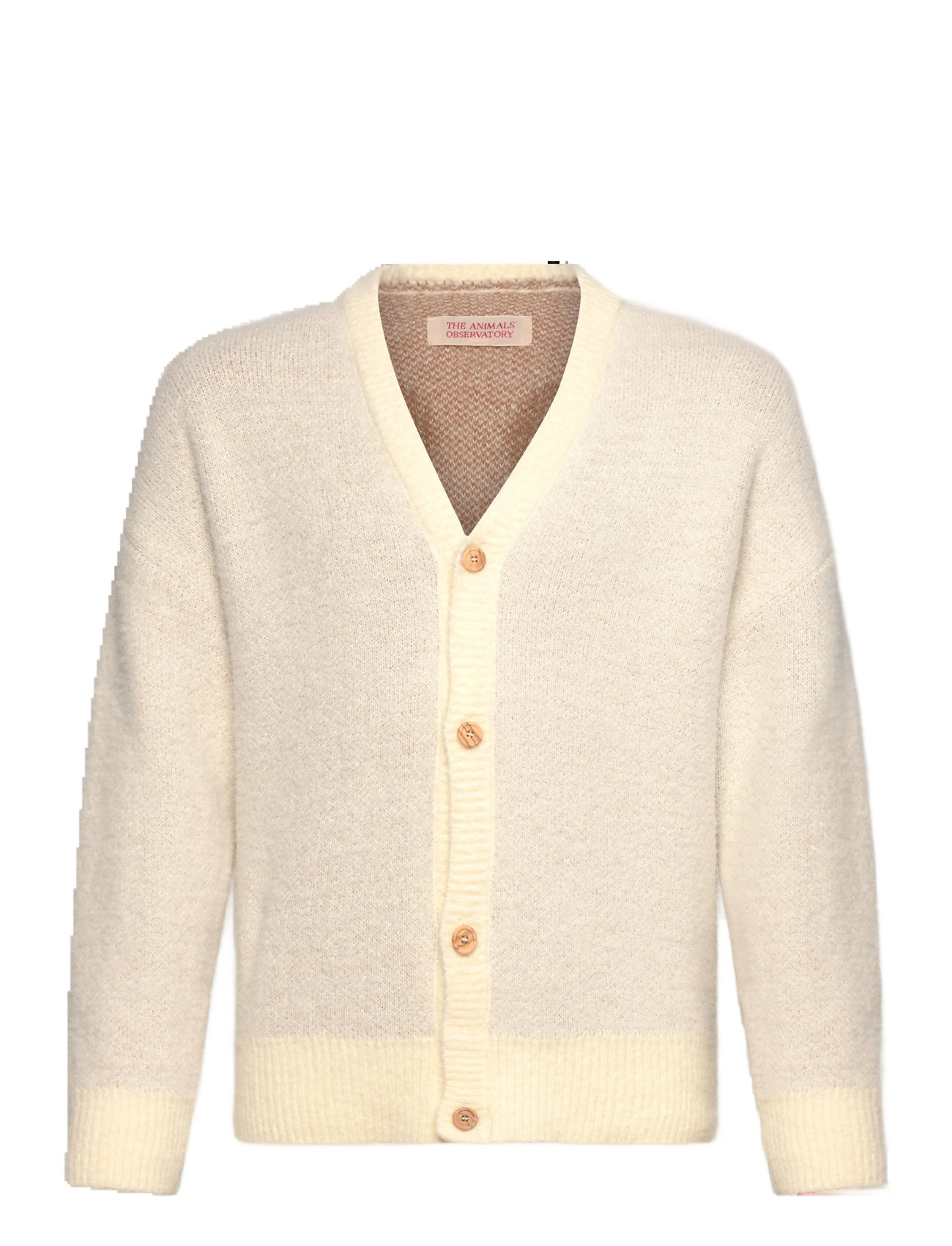 THE ANIMALS OBSERVATORY Yellow Racoon Cardifan, 8 Y, Cream, Strik > Cardigans, Børn