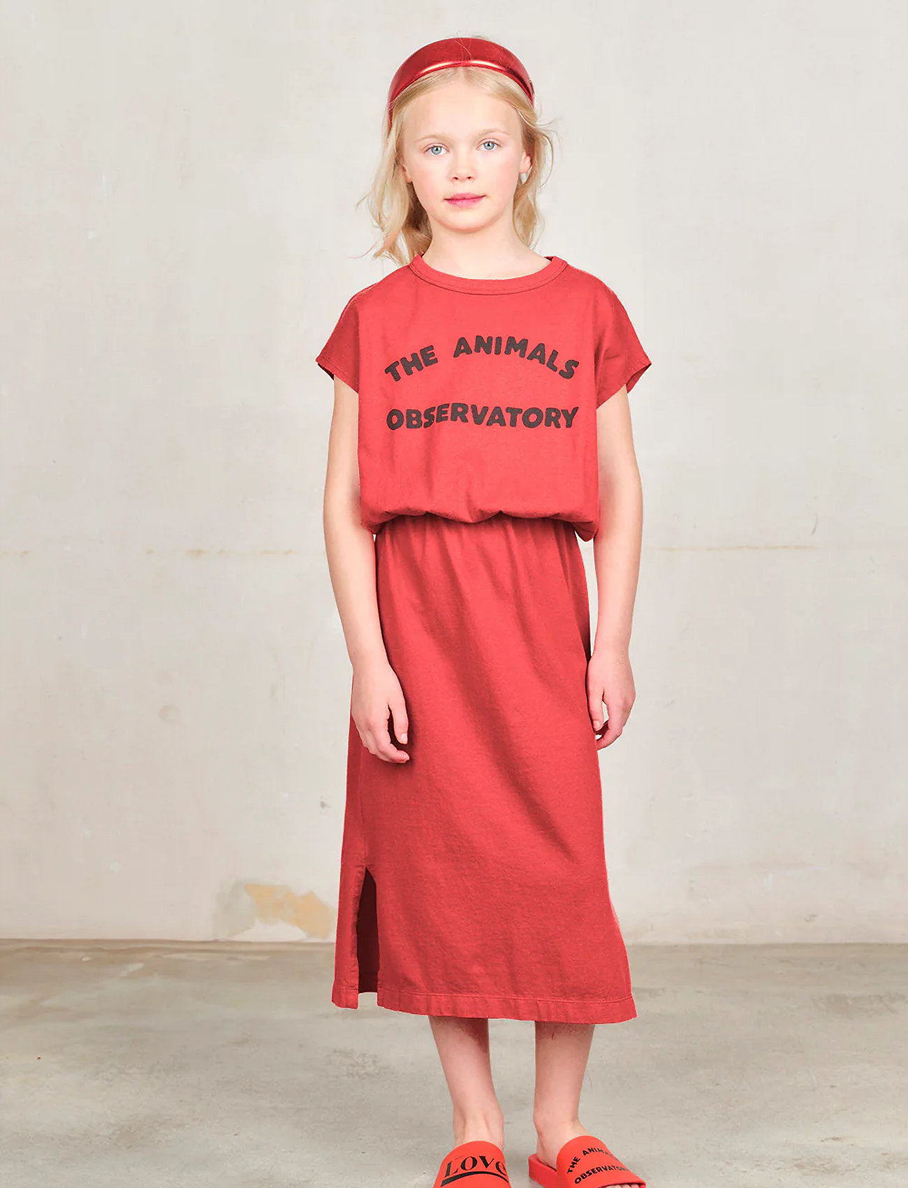 THE ANIMALS OBSERVATORY Orca Kid Midi Dress Red, 4 Y, Red, Nederdele > Midi-Nederdele, Børn