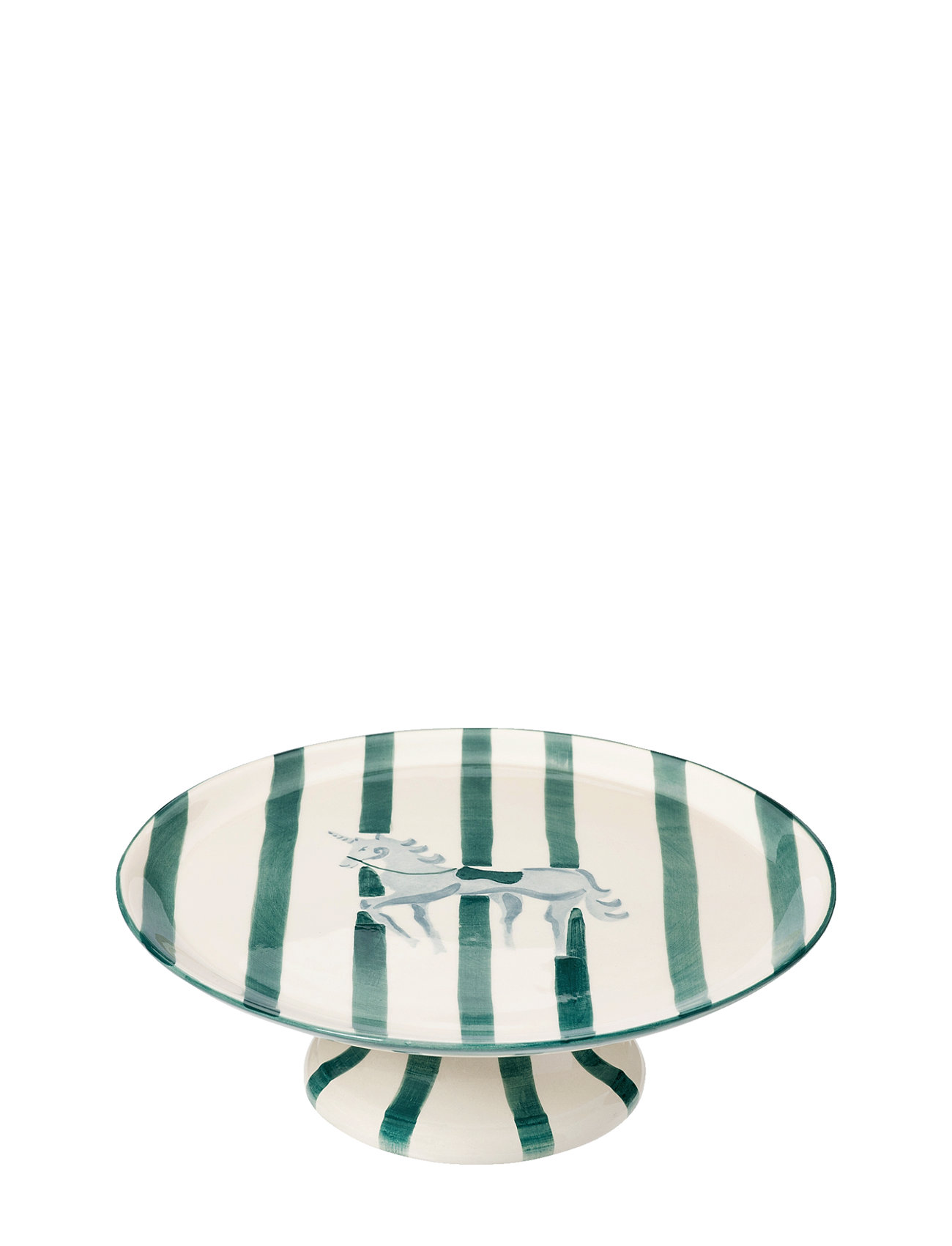 Pegasus Striped Cake Platter Home Tableware Serving Dishes Cake Platters Multi/patterned Anna + Nina