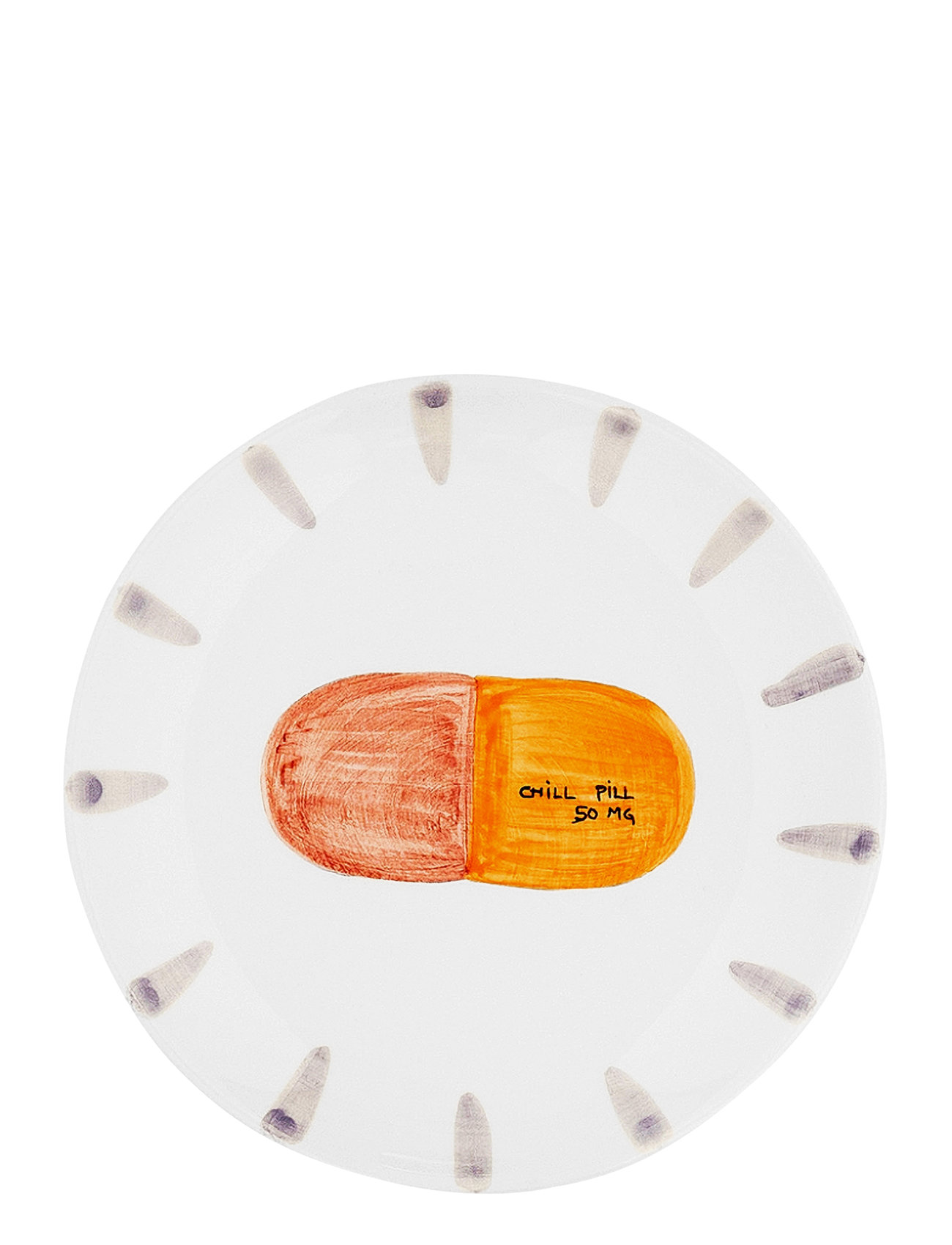 Anna + Nina Chill Pill Dessert Plate Multi/patterned