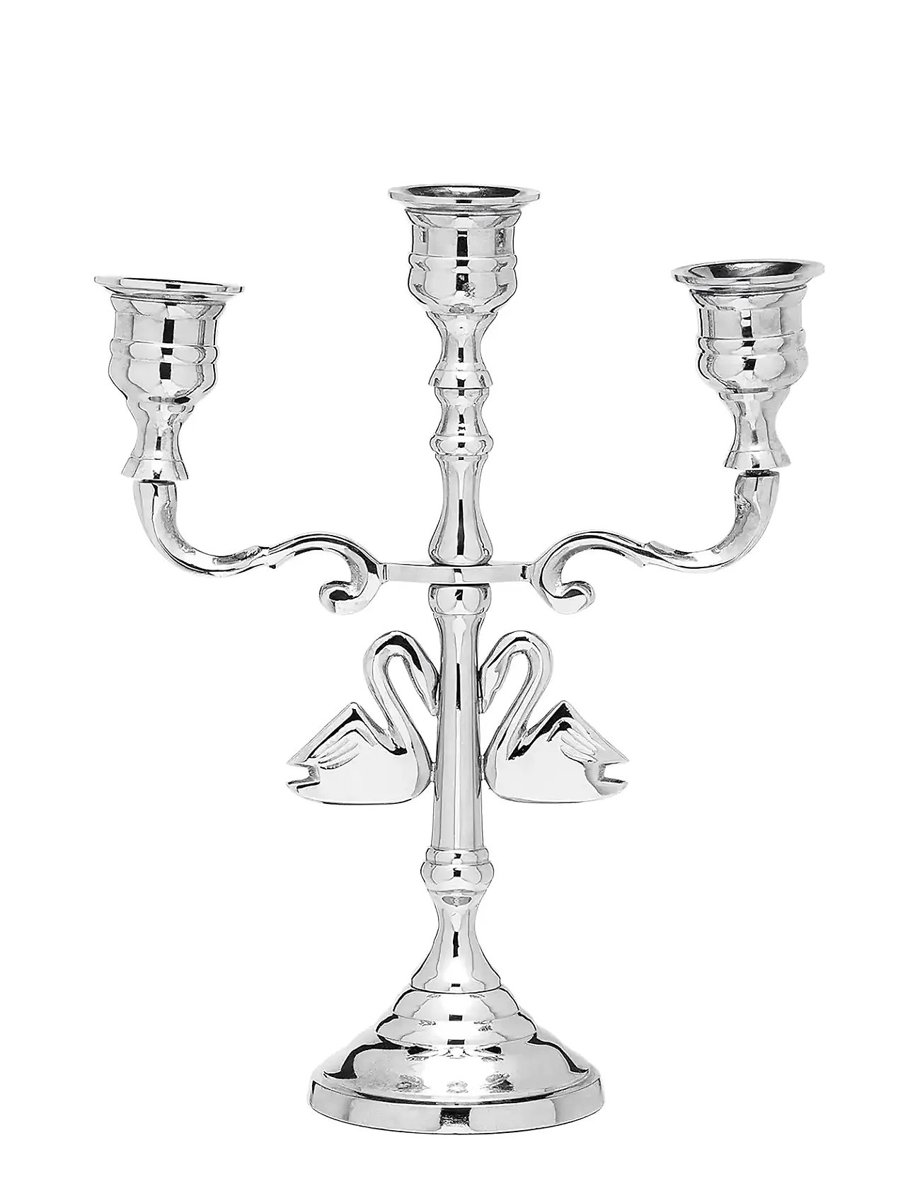 ANNA + NINA Argent Swans Candle Holder Silber - H8.5CM - Unisex