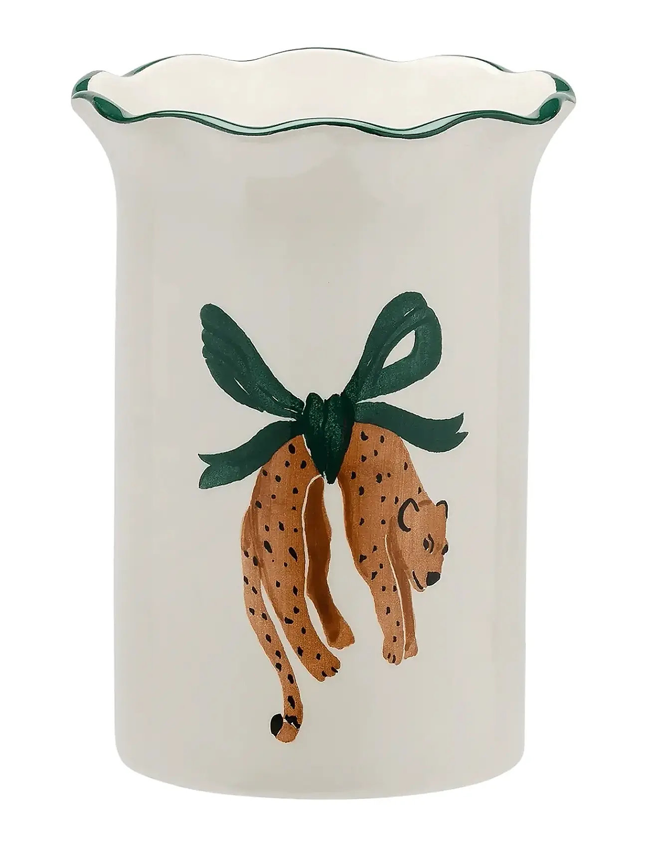 ANNA + NINA Hanging Leopard Vase Cream - Ø 14 CM - Unisex
