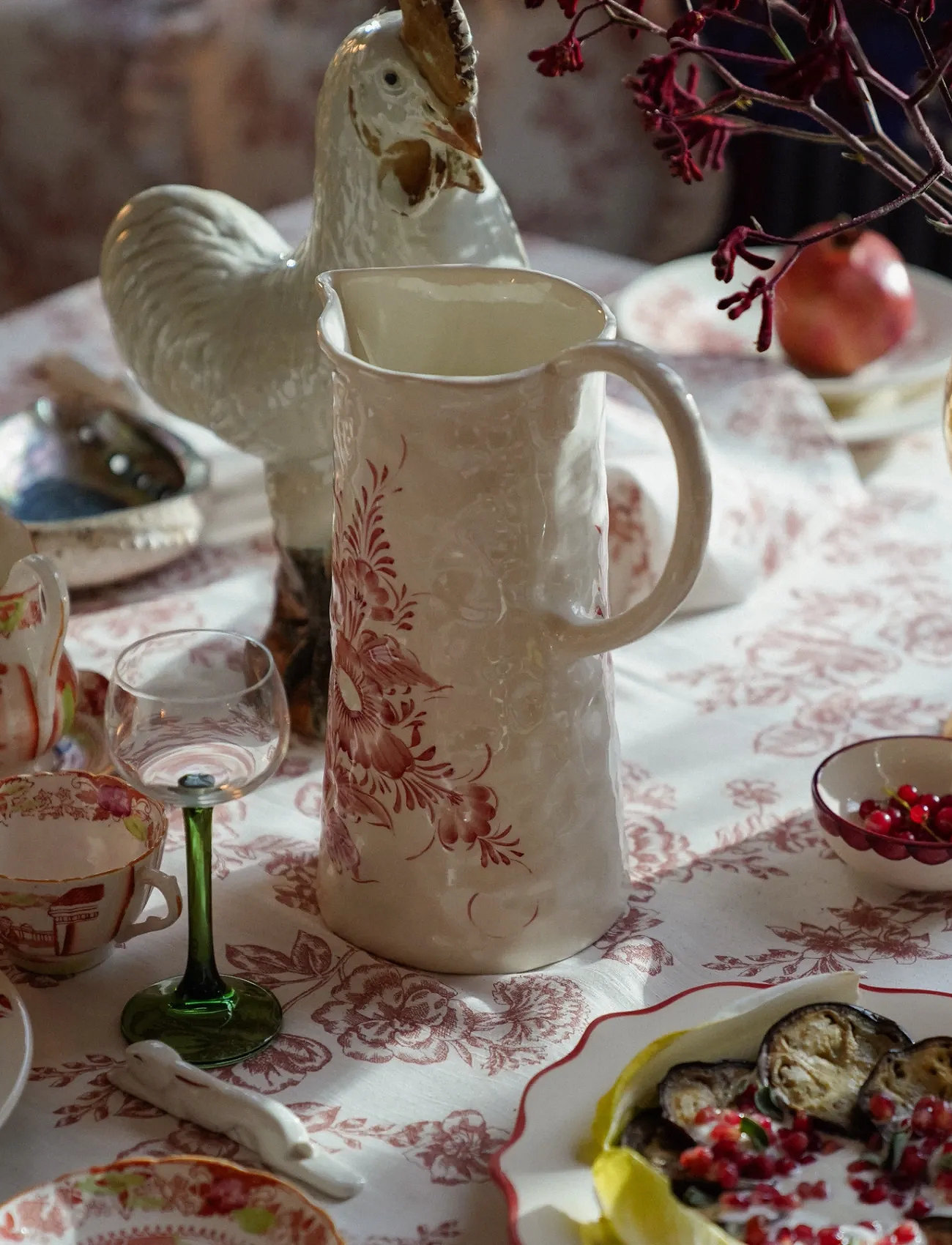 Anna + Nina Whimsical Rose Jug, 1.5 L, White, Kander & Karafler > Vandkarafler & Kander, Unisex