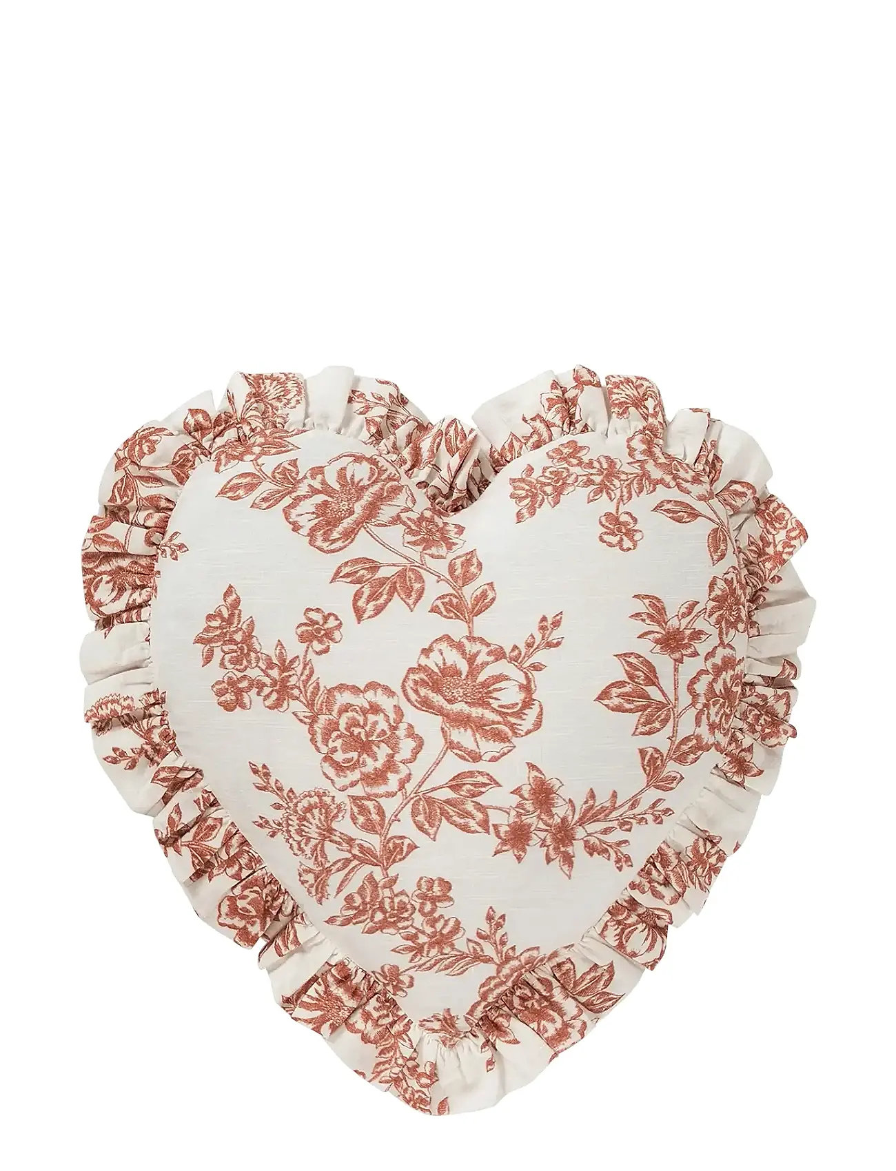 ANNA + NINA Whimsical Rose Heart Cushion Rot - 44X52X7CM - Unisex