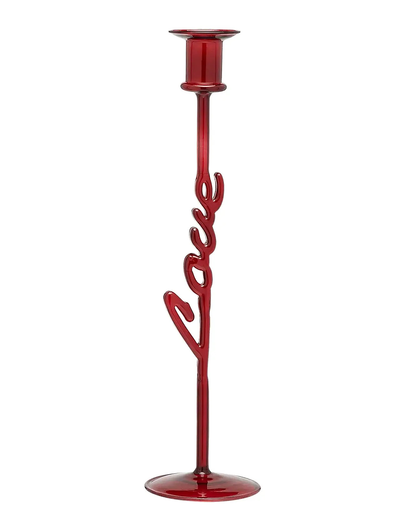 ANNA + NINA Carmine Love Candle Holder Rot - H10CM - Unisex