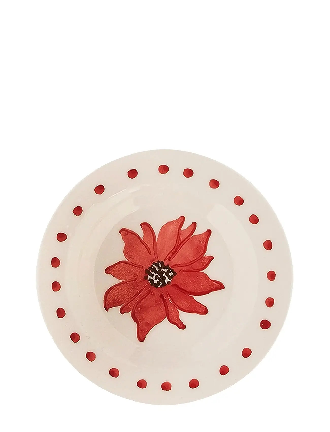 Anna + Nina Fiorita Dessert Plate, Ø 15 cm, Red, Tallerkener > Små Tallerkener, Unisex