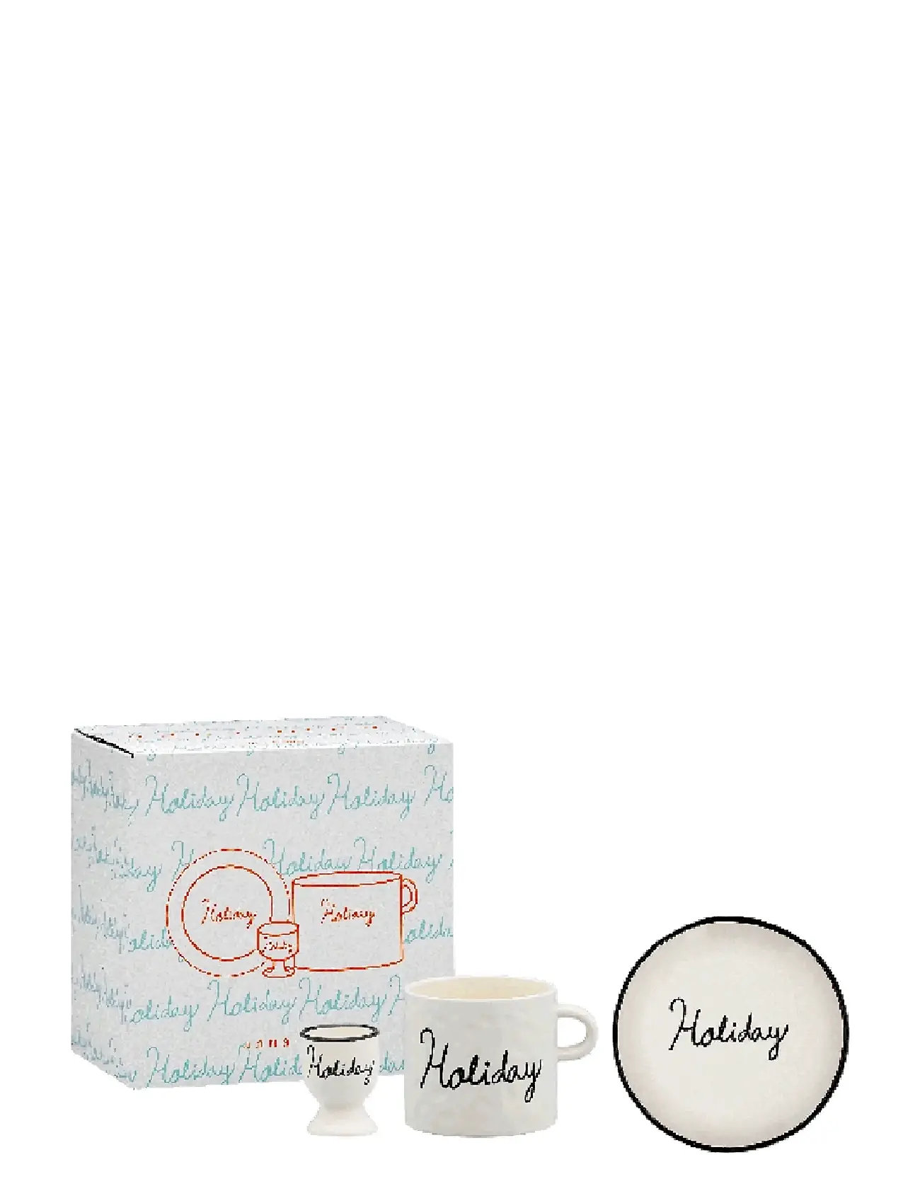 Anna + Nina Holiday Breakfast Set, One Size, Cream, Tallerkener > Borddækning & Sæt, Unisex