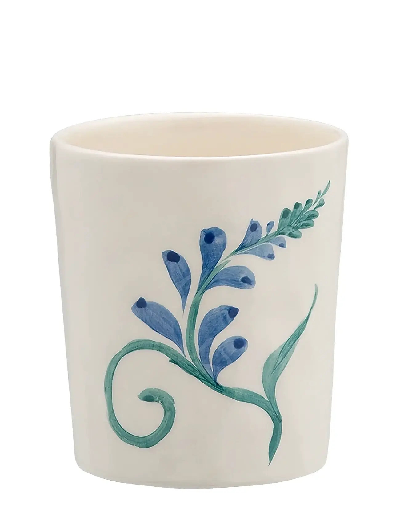 Anna + Nina Indigo Flora Latte Cup, 80 CL, Cream, Kopper & Krus > Kaffekopper, Unisex