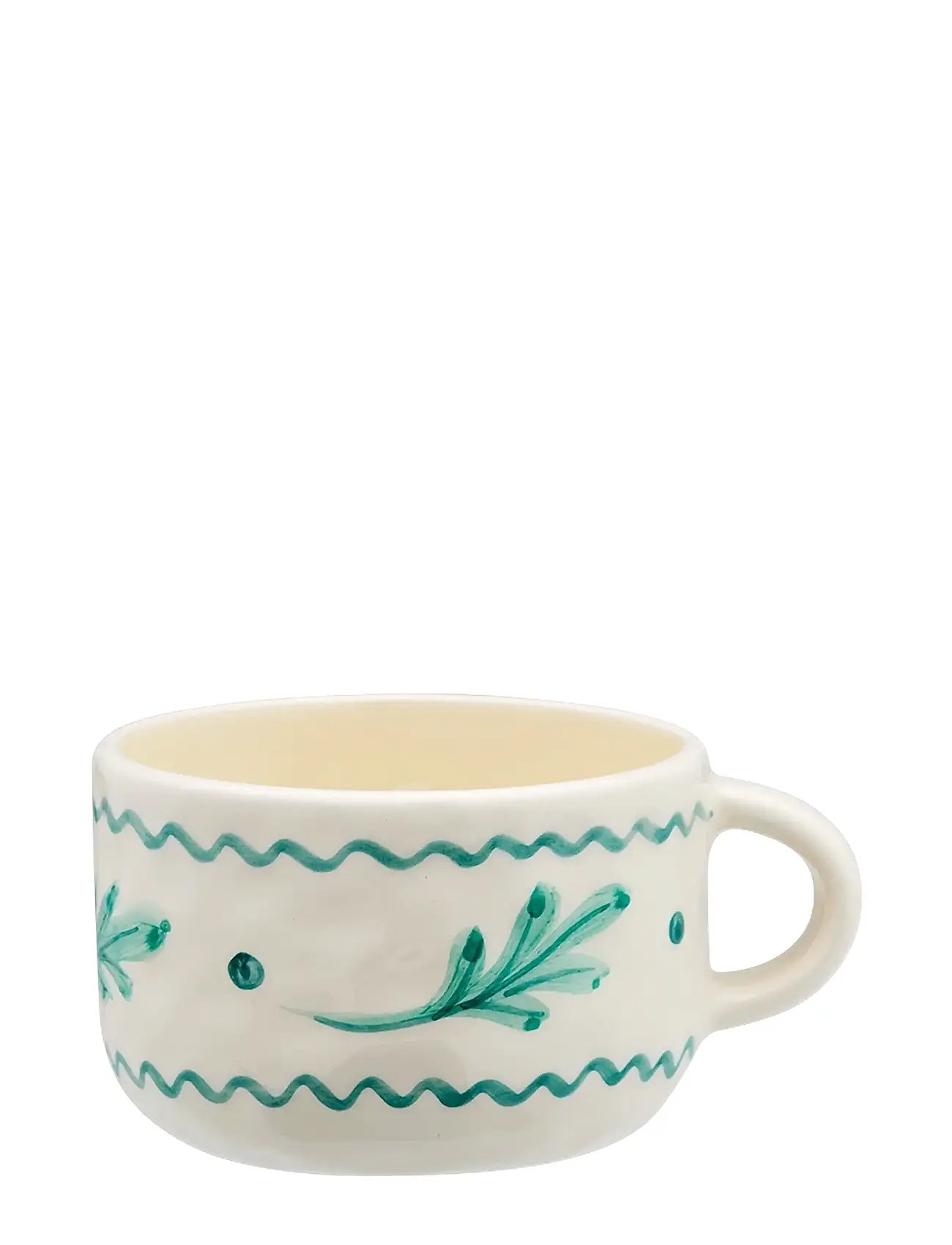 Anna + Nina Leaf Cappuccino Mug, 30 ml, Cream, Kopper & Krus > Kaffekopper, Unisex