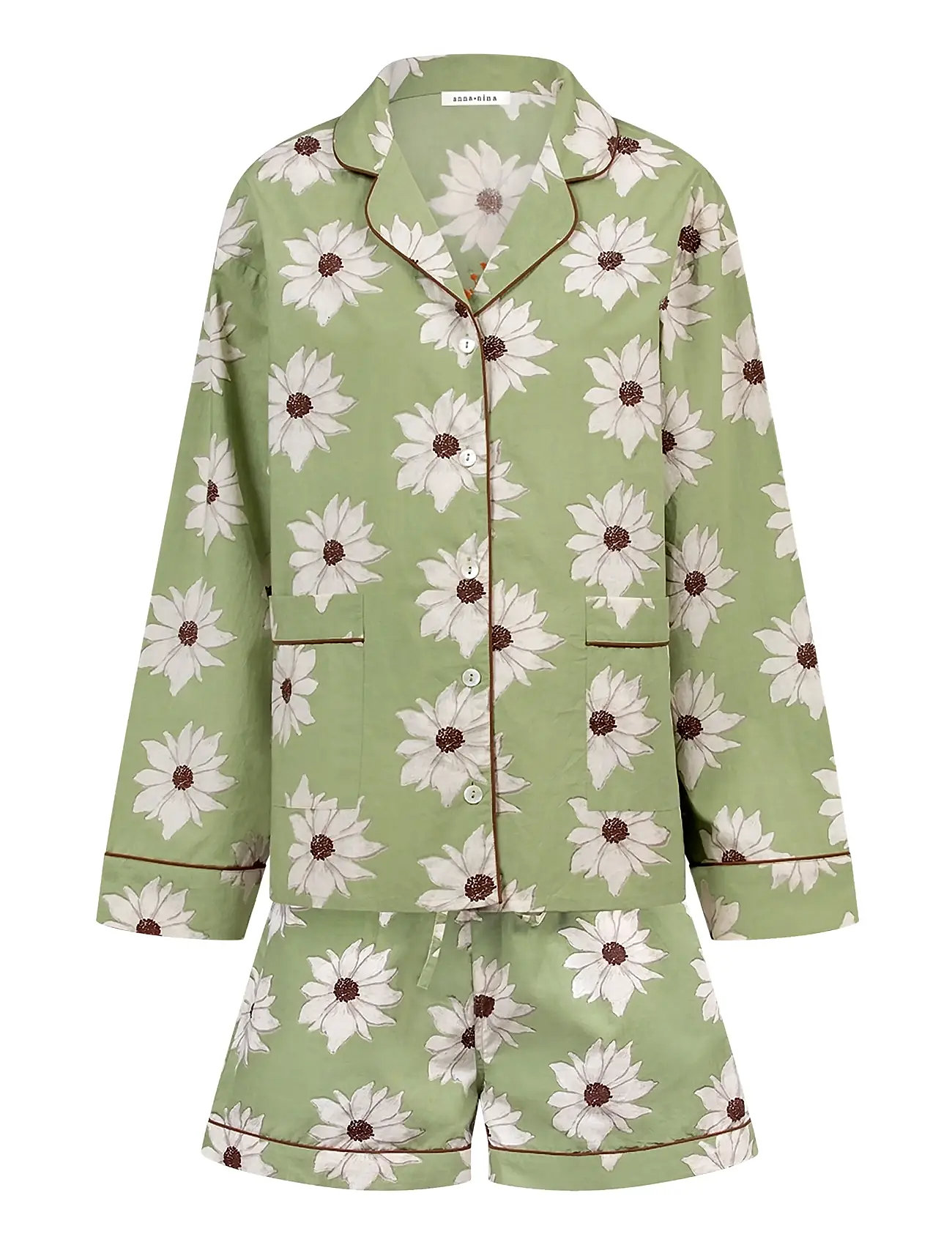 Anna + Nina White Lotus Dreams Pyjama, One Size, Green, Nat- Og Opholdstøj > Pyjamas (set), Dame